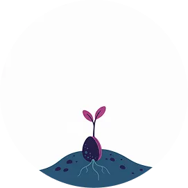 Ilustración de una semilla — primer mes del proceso de marca